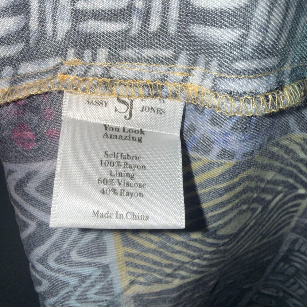 Sassy Jones Geo Print Colorful Maxi Shirt Dress - XL - Picture 9 of 10